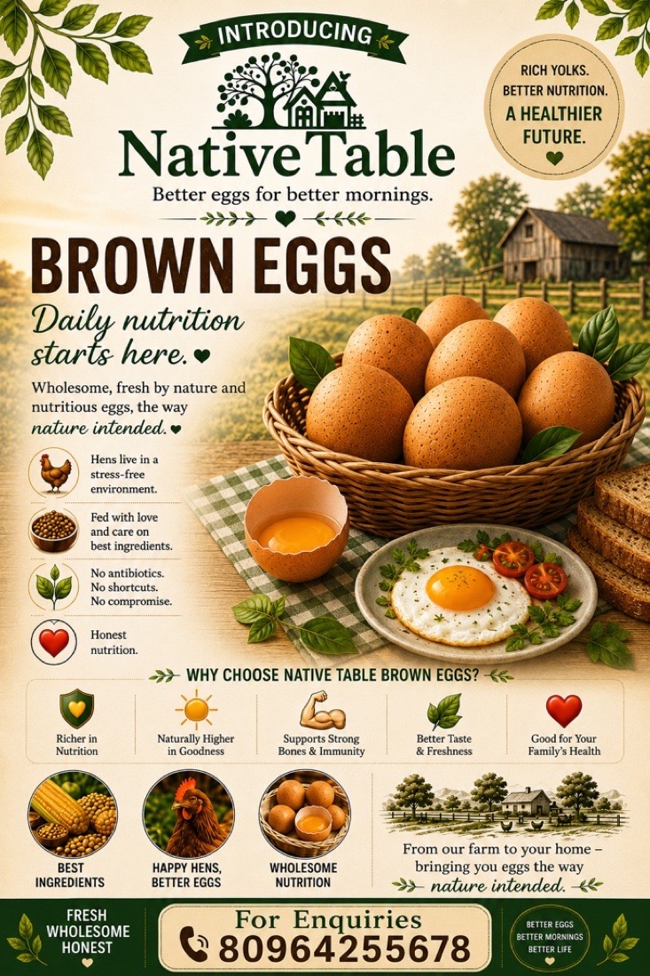 Native Table poster — Introducing brown eggs